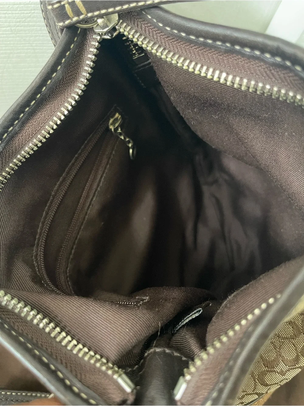 Coach Vintage Tan Brown Signature Crossbody Bag